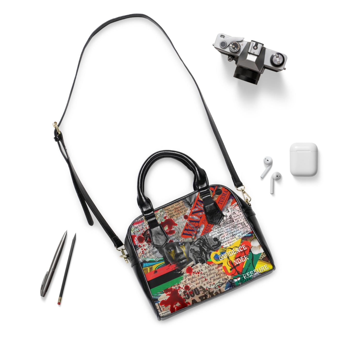 Freedom By Any Means Necessary Black Movement Art piece purse, Black History Bag, Carry on, Women, Girl bag,