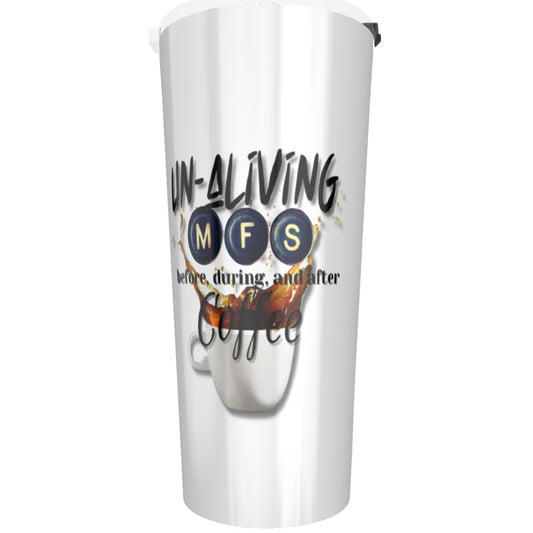 Un-Aliving MFS before, during and after coffee Author's mug